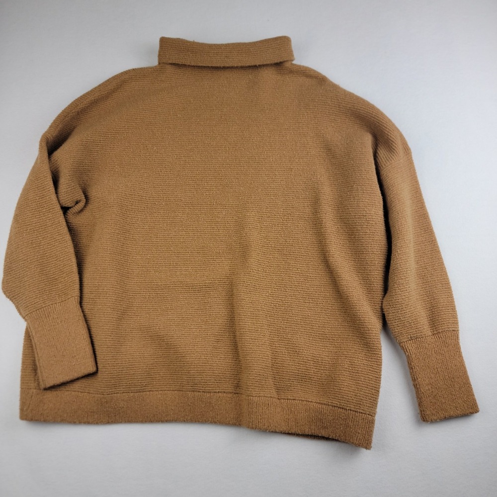 Chelsea & Theodore Womens XL Camel Brown Ribbed Turtleneck Oversized Sweater